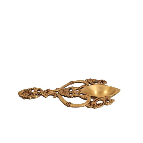 Brass-Arthi-Holder-Home-Decor-Gifts-Pooja-Idols-Buy-Online-Coimbatore-2715 Brass Arthi Holder 7.8" - Image 1