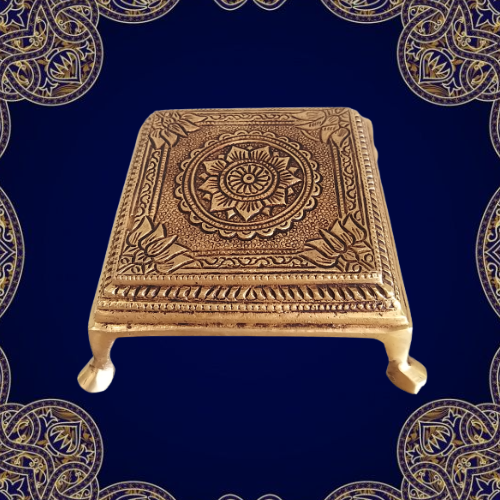 brass-chowki-stand-hindu-god-idols-buy-online-pooja-gifts-home-decors-india Brass Chowki Stand- 2" - Image 1