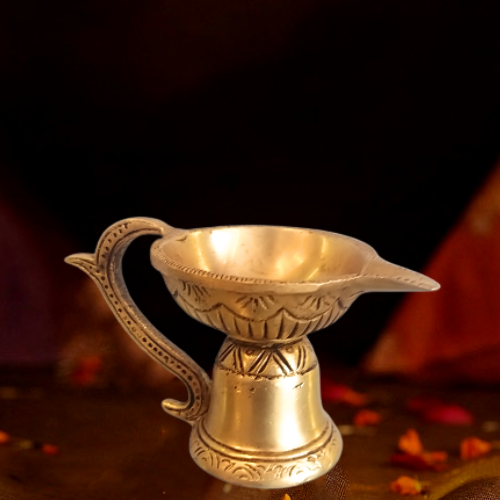 brass-diya-handle-hindu-god-idols-buy-online-pooja-gifts-home-decors-india Brass Diya with Handle- 2" - Image 1