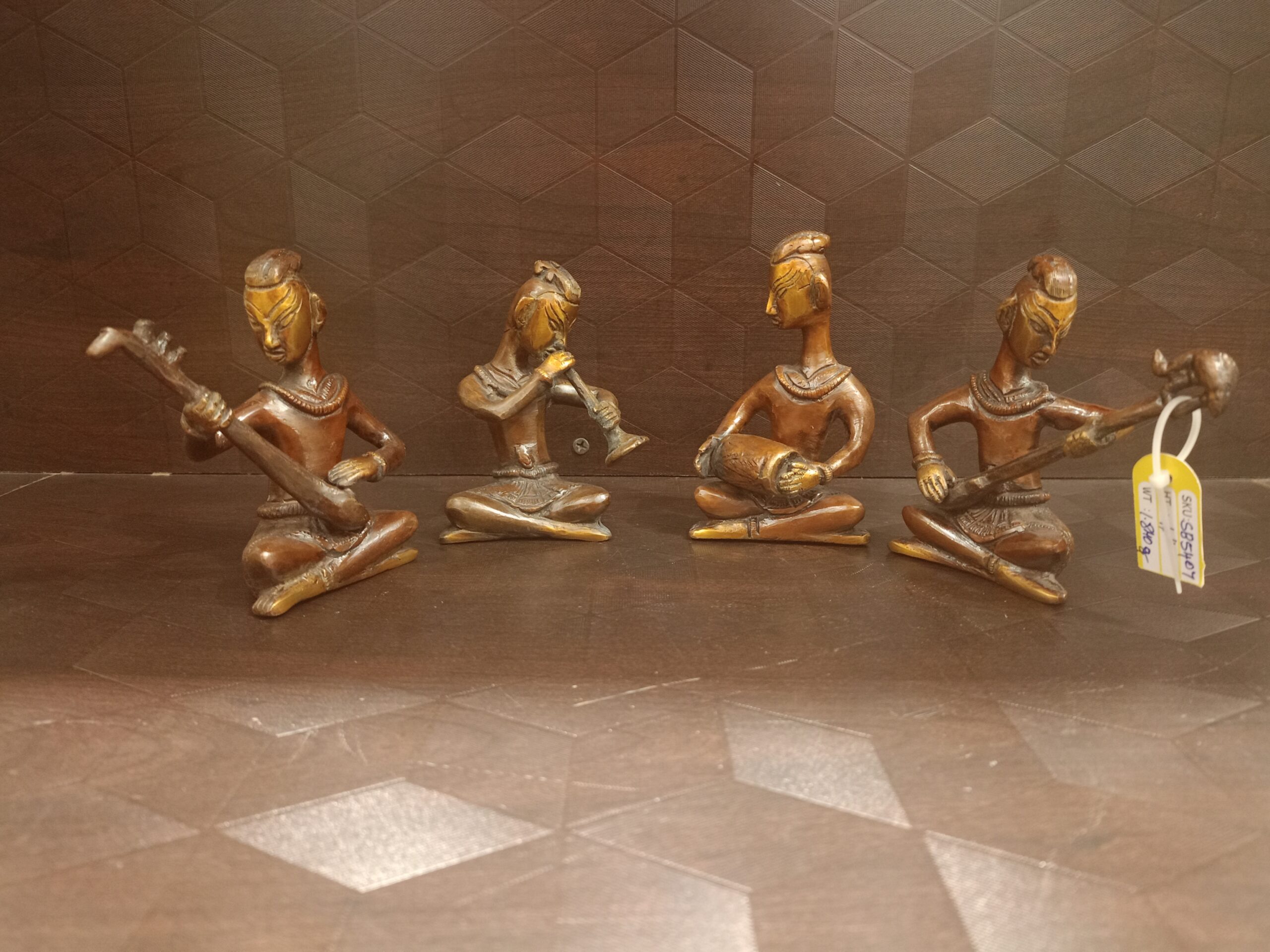 Brass Ladies Music Set Four Statue- 6" 1 Brass Ladies Music Set Four Statue