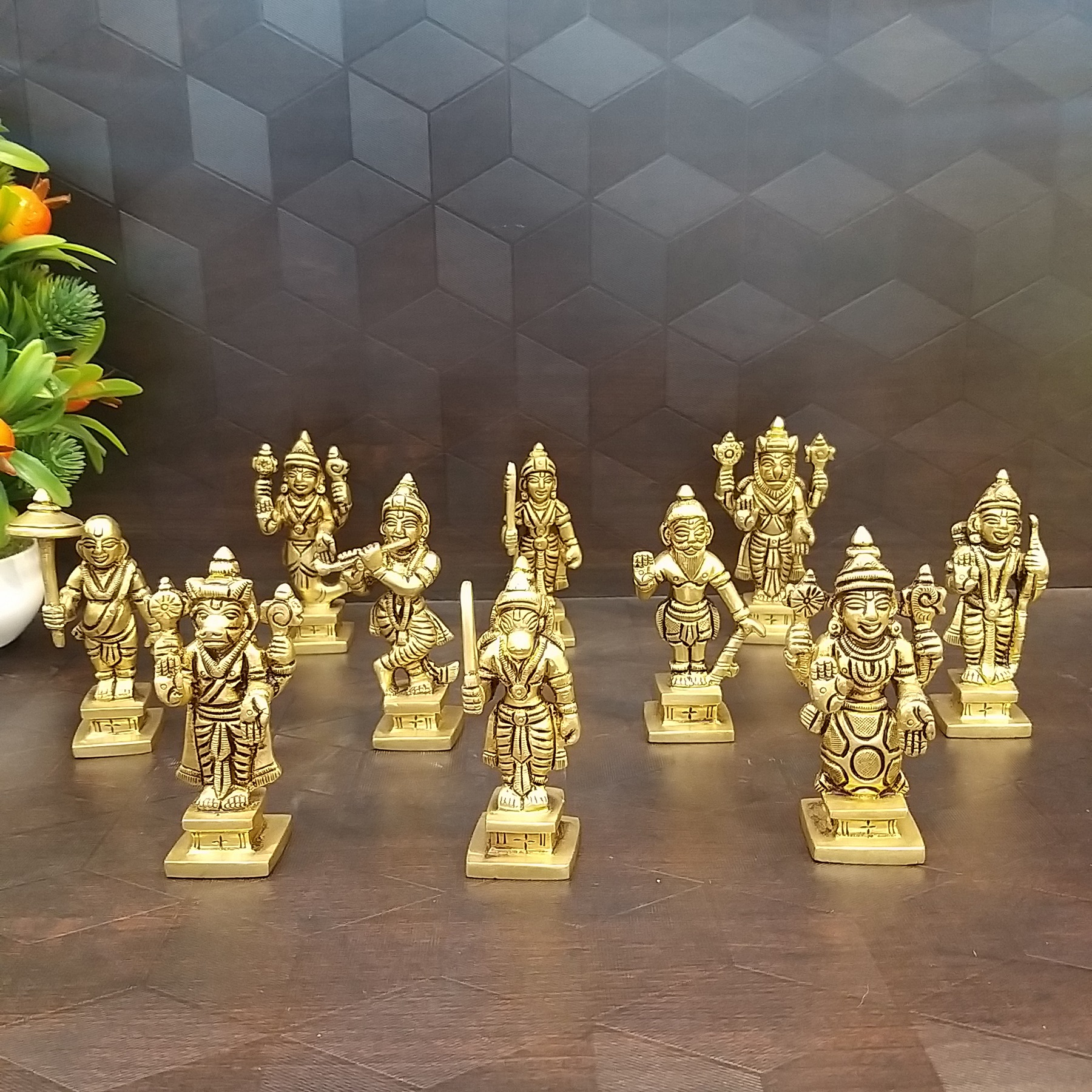 brass-dhasavatharm-set-small-idols-home-decor-pooja-statues-showpiece-gift-buy-online-india Brass Dhasavatharam Set- Small