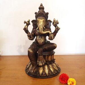 brass god ganesha brown antique idol pooja items hindu god statues gift buy online india
