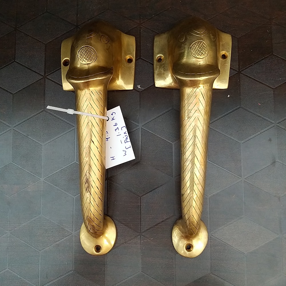brass-elephant-door-handle-gift-buy-online-india-10365 Brass Elephant face Door handle pair