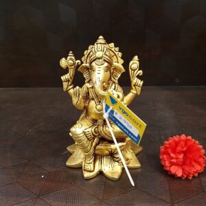 brass ganesha on lotus idol small home decor pooja items hindu god statues gift buy online coimbatore