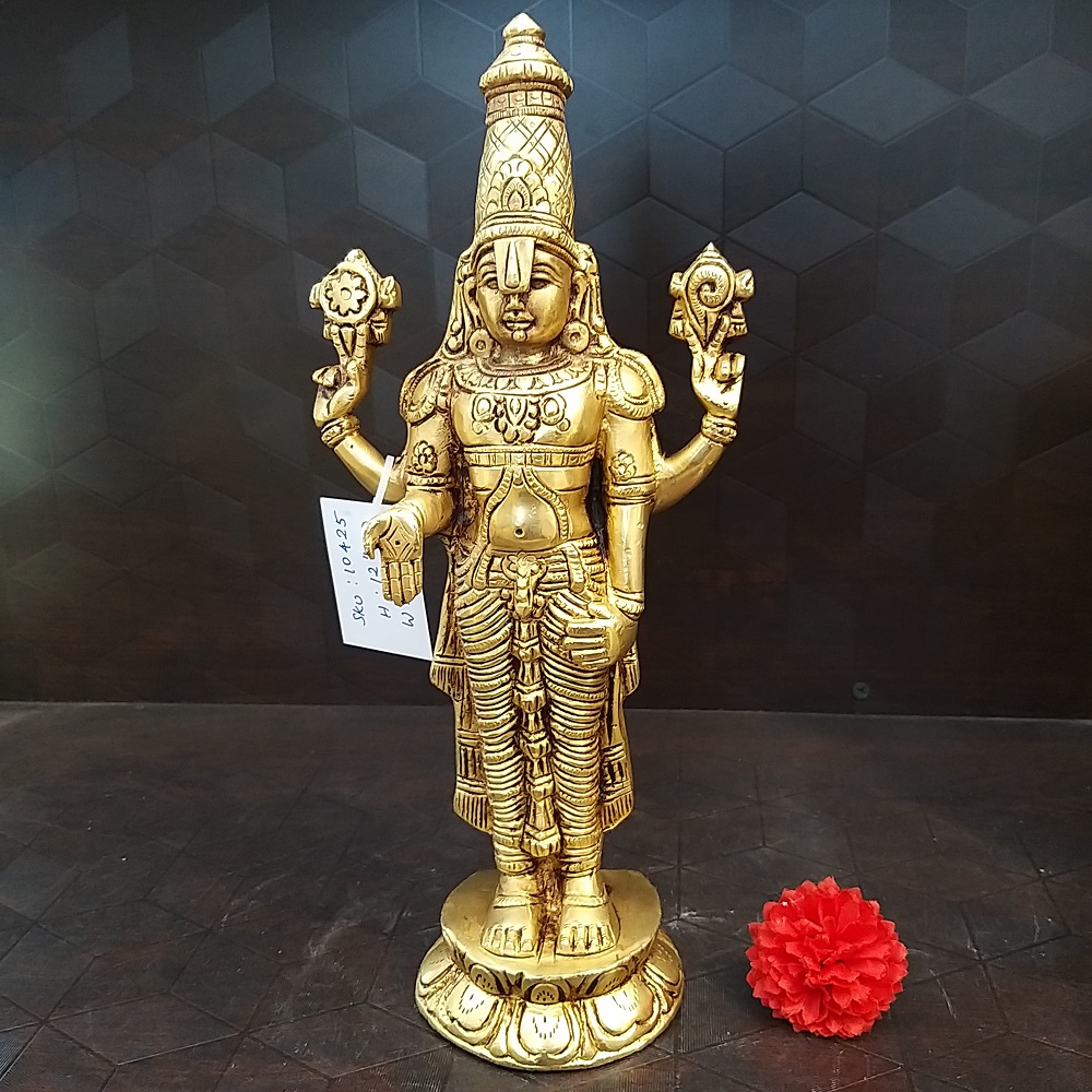 brass-perumal-idol-home-decor-pooja-items-hindu-god-statues-pooja-items-gift-buy-online-india Brass Perumal Superfine Idol- 10" - Image 1