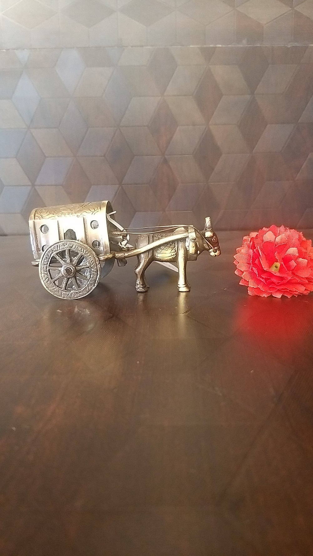 20230805_173158 Brass Bullocart Single Cow Covered - Image 1