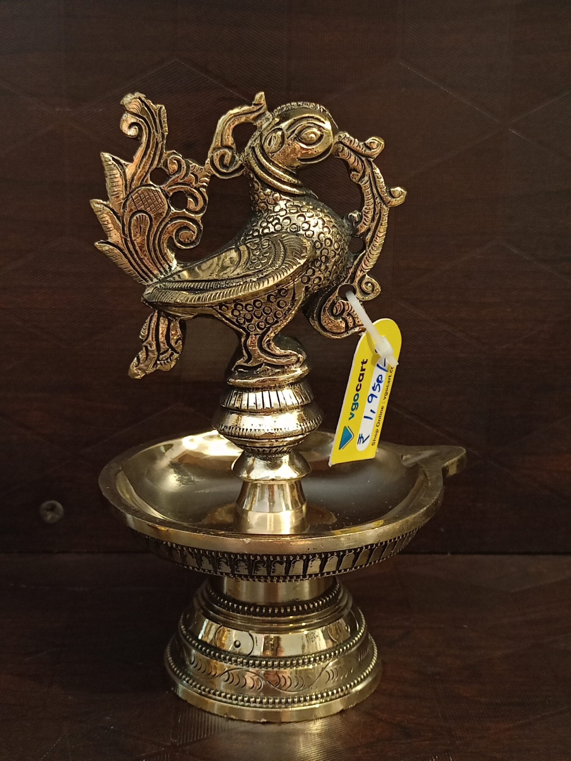 Brass Single Face Diya With Annam | Single Face Brass Vilaku With Annam 6'' 1 Brass Single Face Diya With Annam