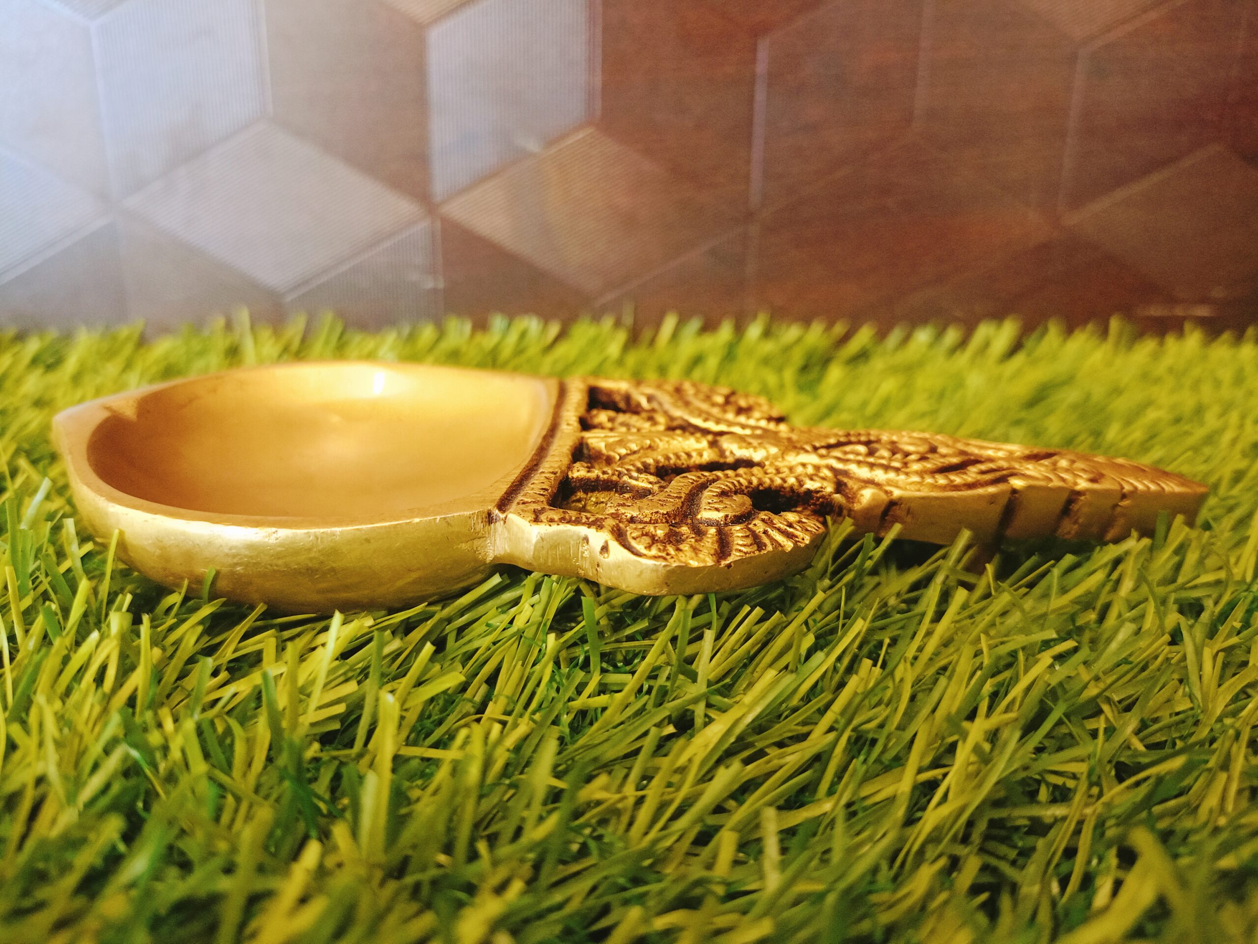 Brass Single face Aarti Spoon 3' 1 Brass Single face Aarti Spoon