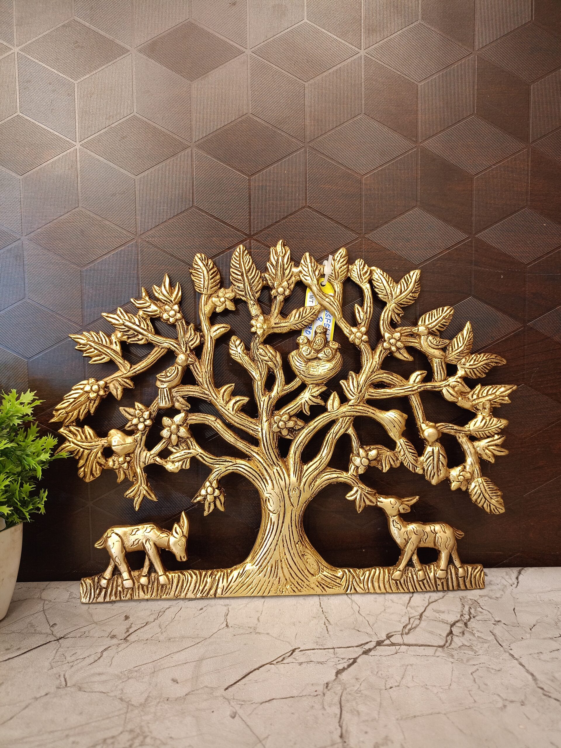 oplus_32 Brass kalpavriksha tree Wall Mount 8" / For Pooja & Homedecor - Image 1