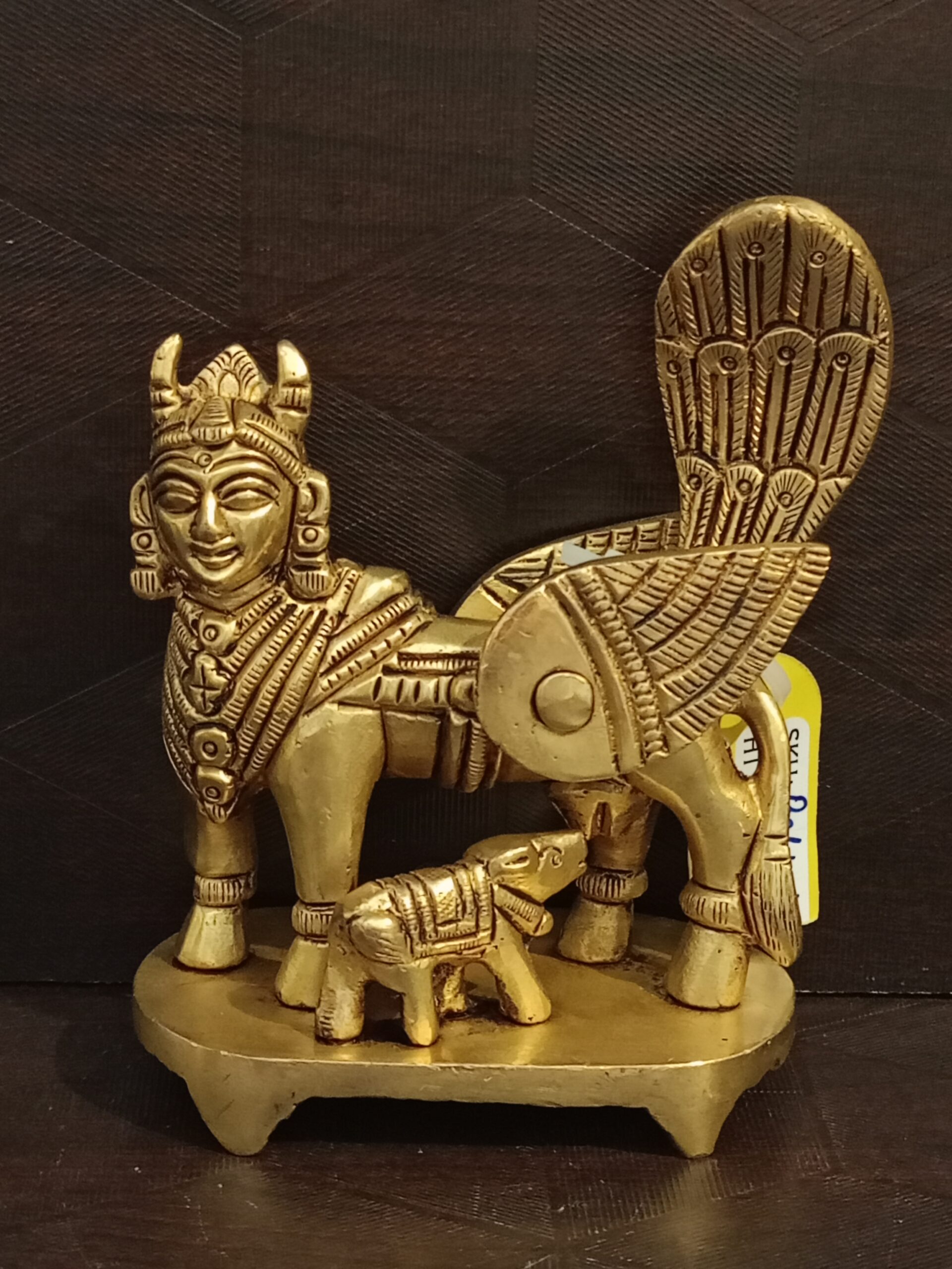 Brass Kamadenu Idol 4" 1 brass kamadenu idol