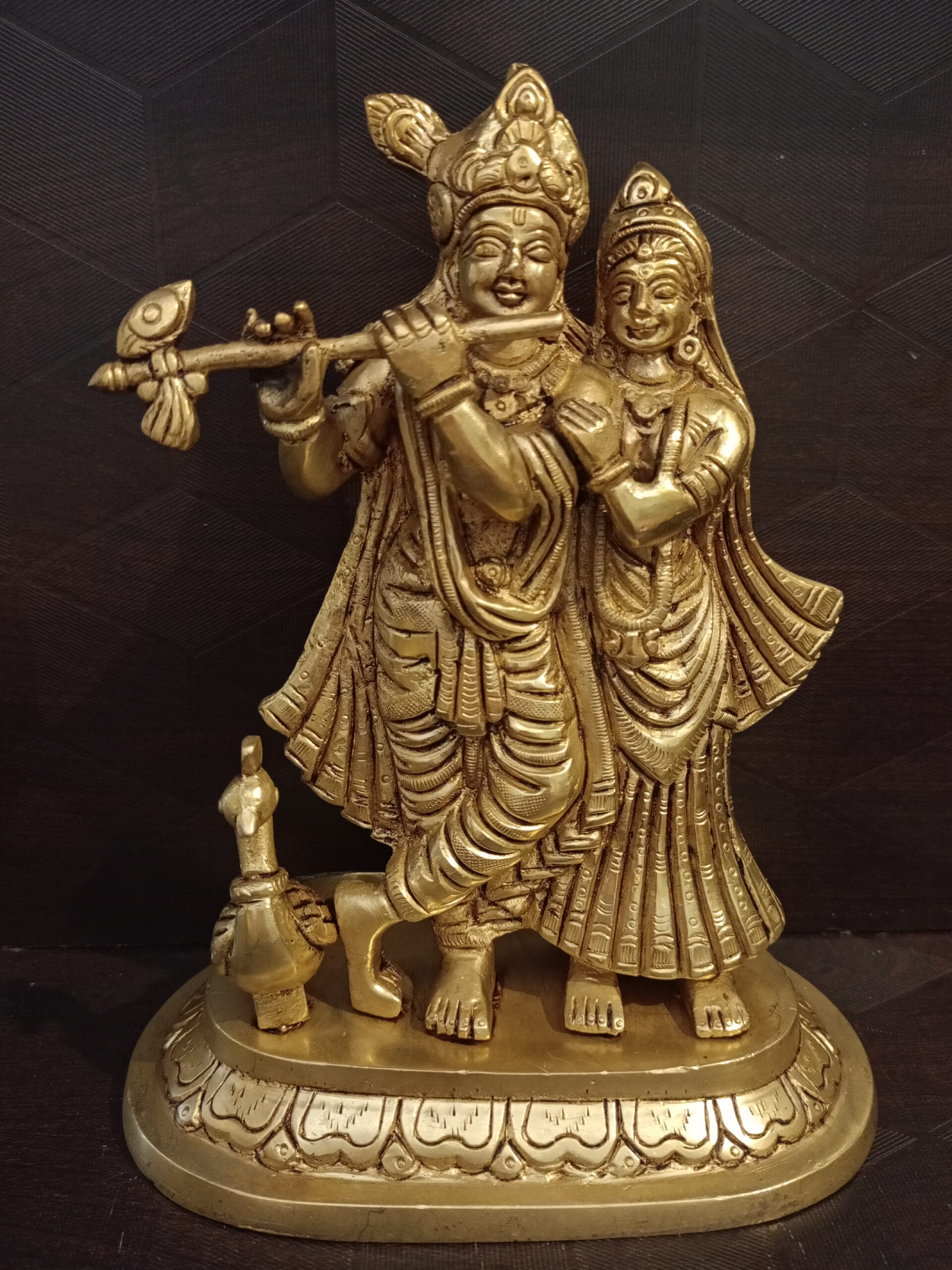 Brass Radha Krishna Idol / Homedecor, Gift 7" 1 brass Radha Krishna Idols