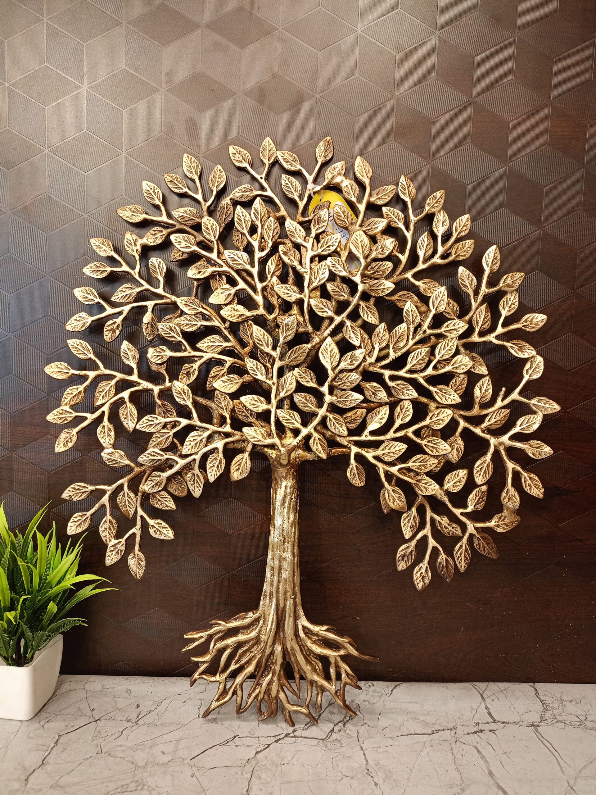 oplus_32 Brass Kalpavriksha Tree lacquer Finish with Root 19" - Image 1