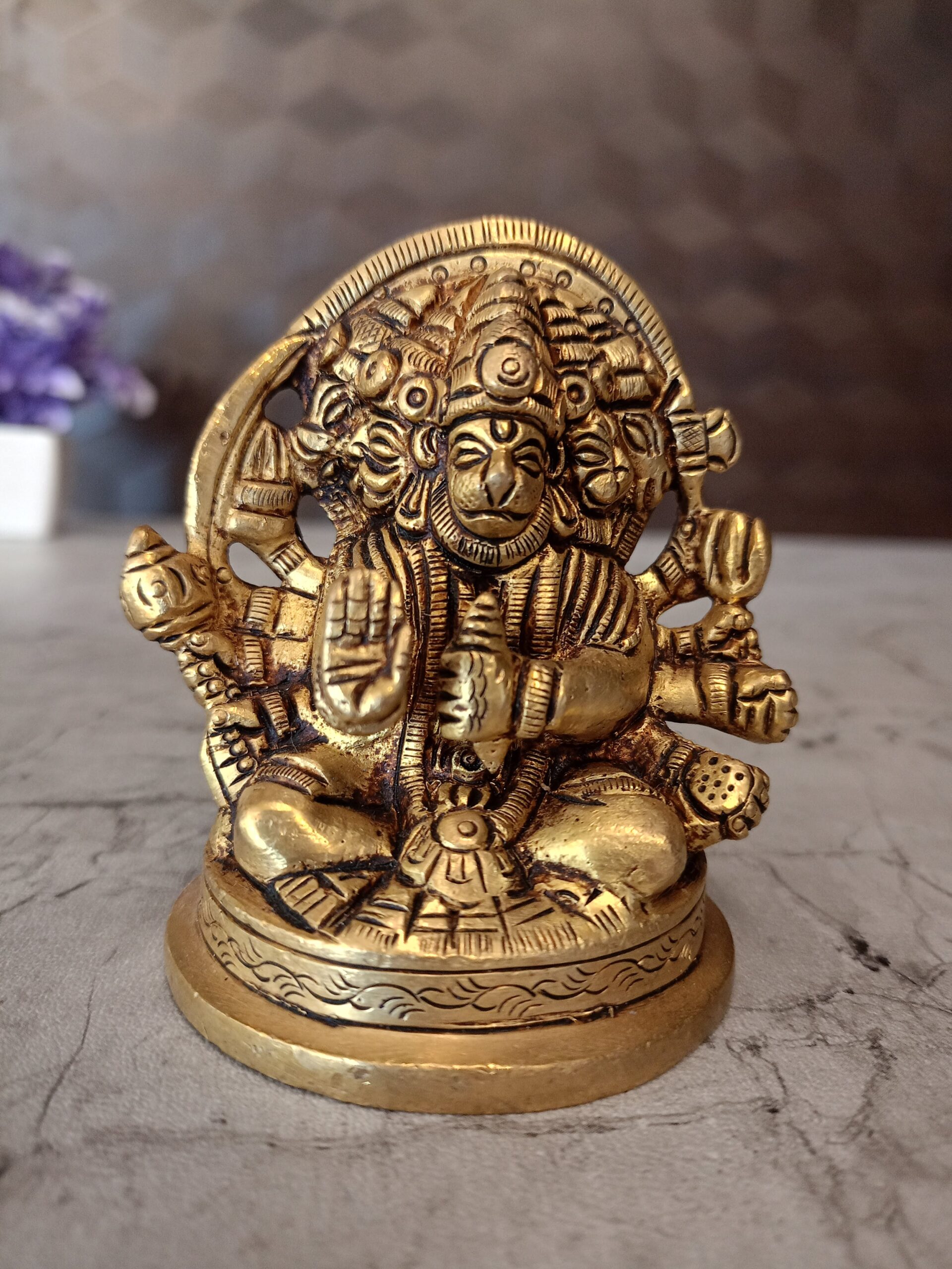 oplus_32 Buy Brass Five Face Hanuman Statue 3.5" - Image 1