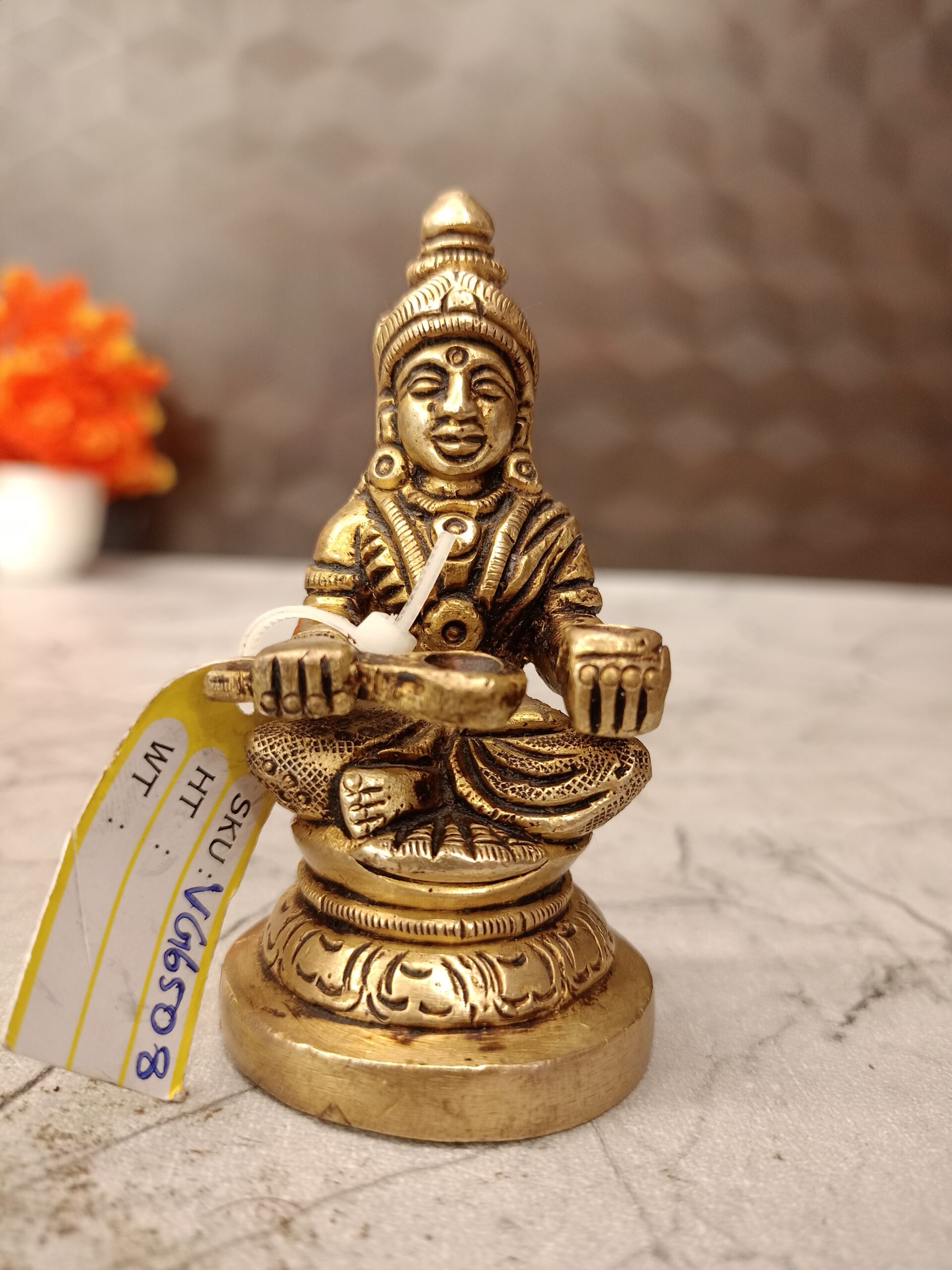 oplus_32 Brass Small AnnaPoorani Statue For Pooja Room / Assurance of Food and Sustenance 3" - Image 1