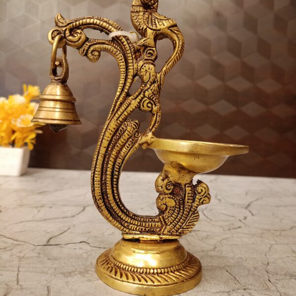 brass parrot single face diya bell pooja gift vgocart coimbatore india
