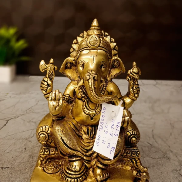 brass-square-base-ganesha-idol-pooja-gift-antique-vgocart-coimbatore
